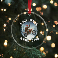 Funny Bigfoot Motorcycle Christmas Crystal Glass Ornament Sasquatch Rock On Hand Xmas TS14