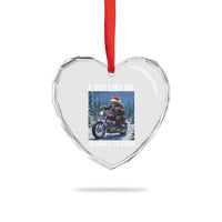 Funny Bigfoot Motorcycle Christmas Heart Crystal Glass Ornament A Guy Like Me Is Hard To Forest Find - Wonder Print Shop