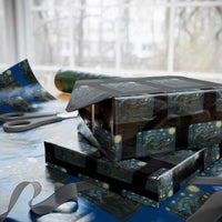 Funny Bigfoot Painting Starry Night Art Parody Gift Wrapping Paper Roll - Wonder Print Shop