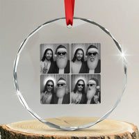 Funny Bigfoot Photobooth Christmas Crystal Glass Ornament Sasquatch Jesus Christian Xmas TS14