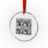 Funny Bigfoot Photobooth Christmas Crystal Glass Ornament Sasquatch Jesus Christian Xmas TS14