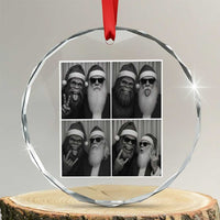 Funny Bigfoot Photobooth Christmas Crystal Glass Ornament Sasquatch Santa Claus Xmas - Wonder Print Shop