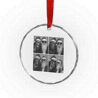 Funny Bigfoot Photobooth Christmas Crystal Glass Ornament Sasquatch Santa Claus Xmas TS14
