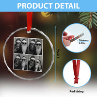 Funny Bigfoot Photobooth Christmas Crystal Glass Ornament Sasquatch Santa Claus Xmas - Wonder Print Shop