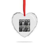 Funny Bigfoot Photobooth Christmas Heart Crystal Glass Ornament Sasquatch Santa Claus Xmas - Wonder Print Shop
