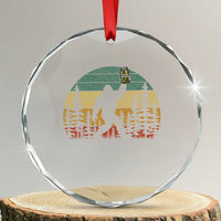 Funny Bigfoot Pickles Lover Crystal Glass Ornament Retro Sasquatch Cucumber Food Lover