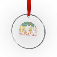 Funny Bigfoot Pickles Lover Crystal Glass Ornament Retro Sasquatch Cucumber Food Lover