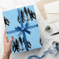 Funny Bigfoot Playing Ice Hockey Wrapping Paper Roll Cryptid Lover Gift - Wonder Print Shop