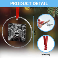 Funny Bigfoot Selfie Crystal Glass Ornament Sasquatch Alien UFO Christmas TS14