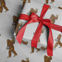 Funny Bigfoot Soccer Player Wrapping Paper Roll Folklore Cryptid Gift