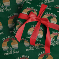Funny Bigfoot Welding Gift Wrapping Paper Roll I Can Do Amazing Things With A Welder