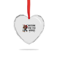 Funny Bigfoot Xmas Heart Crystal Glass Ornament Nothing For You Whore Sasquatch - Wonder Print Shop