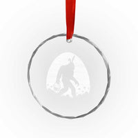 Funny Bigfot Easter Crystal Glass Ornament Sasquatch Rabbit Night Stroll Moon Egg