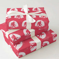 Funny Bigfot Easter Wrapping Paper Roll Sasquatch Rabbit Night Stroll Moon Egg