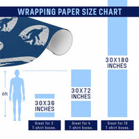 Funny Bigfot Easter Wrapping Paper Roll Sasquatch Rabbit Night Stroll Moon Egg