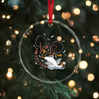 Funny Bike Crash Cycling Goose Lover Crystal Glass Ornament Is My Bike OK