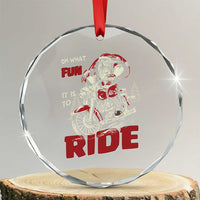Funny Biker Crystal Glass Ornament Oh What Fun It Is To Ride Santa Riding On A Motorcycle TS10