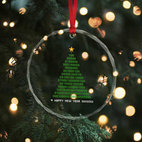 Funny Binary Xmas Tree Crystal Glass Ornament HAPPY NEW YEAR 11111101001 TS09
