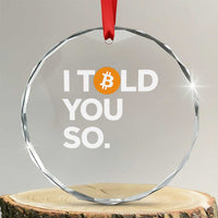 Funny Bitcoin Crystal Glass Ornament Bitcoin I Told You So Funny BTC Crypto Cryptocurrency Trader TS02