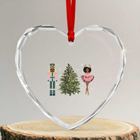 Funny Black Ballerina Nutcracker African American Xmas Heart Crystal Glass Ornament - Wonder Print Shop