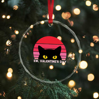 Funny Black Cat Anti Valentine Meme Crystal Glass Ornament - Wonder Print Shop