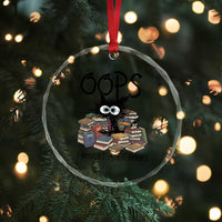 Funny Black Cat Bookworm Gift Crystal Glass Ornament Oops I Bought More Books
