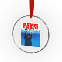 Funny Black Cat Crystal Glass Ornament PAWS Parody Kitten Mouse Humorous TS14