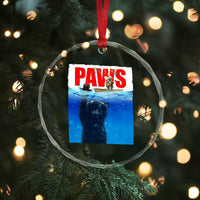 Funny Black Cat Crystal Glass Ornament PAWS Parody Kitten Mouse Humorous TS14