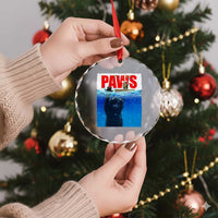 Funny Black Cat Crystal Glass Ornament PAWS Parody Kitten Mouse Humorous TS14