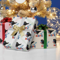 Funny Black Cat Kicks The Icy Chess Piece Nope Wrapping Paper Roll