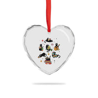 Funny Black Cat Lover Cinco De Mayo Heart Crystal Glass Ornament Mexican Fiesta Gift