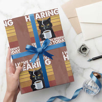 Funny Black Cat Meme Wrapping Paper Roll I Have Selective Hearing You Were Not Selected Today - Wonder Print Shop