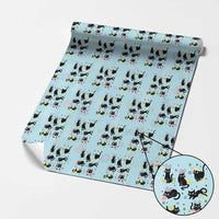 Funny Black Cat With Bunny Eggs Easter Day Wrapping Paper Roll