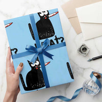 Funny Black Cat Wrapping Paper Roll What Kitten Murderous - Wonder Print Shop
