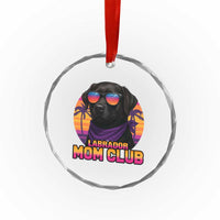 Funny Black Labrador Crystal Glass Ornament Dog Mom Retro Sunset Gift TS12