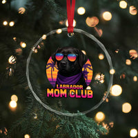 Funny Black Labrador Crystal Glass Ornament Dog Mom Retro Sunset Gift TS12