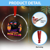 Funny Black Labrador Crystal Glass Ornament Dog Mom Retro Sunset Gift TS12