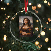 Funny Black Mona Lisa Crystal Glass Ornament African American Pride - Wonder Print Shop
