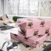 Funny Black Santa Bull Riding Christmas Wrapping Paper Roll I Deliver Gifts No Bull - Wonder Print Shop