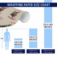 Funny Black Santa Bull Riding Christmas Wrapping Paper Roll I Deliver Gifts No Bull - Wonder Print Shop