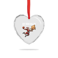 Funny Black Santa Christmas Basketball Heart Crystal Glass Ornament Out Here Ballin Xmas Santa Sport - Wonder Print Shop