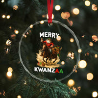 Funny Black Santa Cowboy Crystal Glass Ornament Merry Kwanzaa Cultural Pride Gift - Wonder Print Shop
