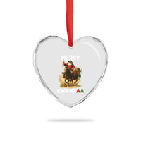 Funny Black Santa Cowboy Heart Crystal Glass Ornament Merry Kwanzaa Cultural Pride Gift - Wonder Print Shop