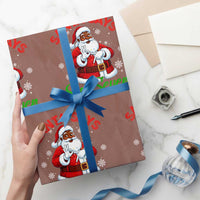 Funny Black Santa Says Six Seven Wrapping Paper Roll Xmas 67 Meme African American Santa Gen Alpha Slang - Wonder Print Shop