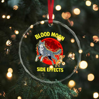 Funny Blood Moon Side Effects Wolf and Chihuahua Dog Humor Graphic Crystal Glass Ornament