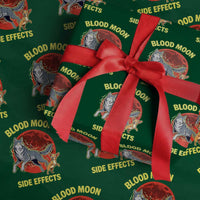 Funny Blood Moon Side Effects Wolf and Chihuahua Dog Humor Graphic Wrapping Paper Roll