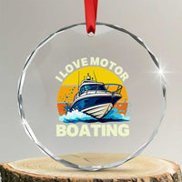 Funny Boater Crystal Glass Ornament I Love Motorboating - Wonder Print Shop