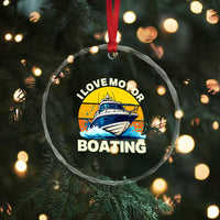 Funny Boater Crystal Glass Ornament I Love Motorboating - Wonder Print Shop