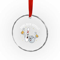 Funny Bowling Beer Lover Gift Crystal Glass Ornament Bowl Beer Repeat TS12
