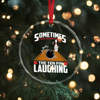 Funny Bowling Crystal Glass Ornament Hear The Ten Pin Laughing Bowler TS02